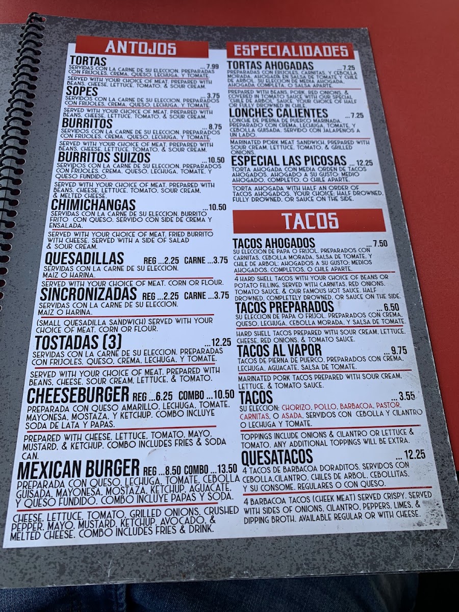 Las Picosas Menu - Image 2