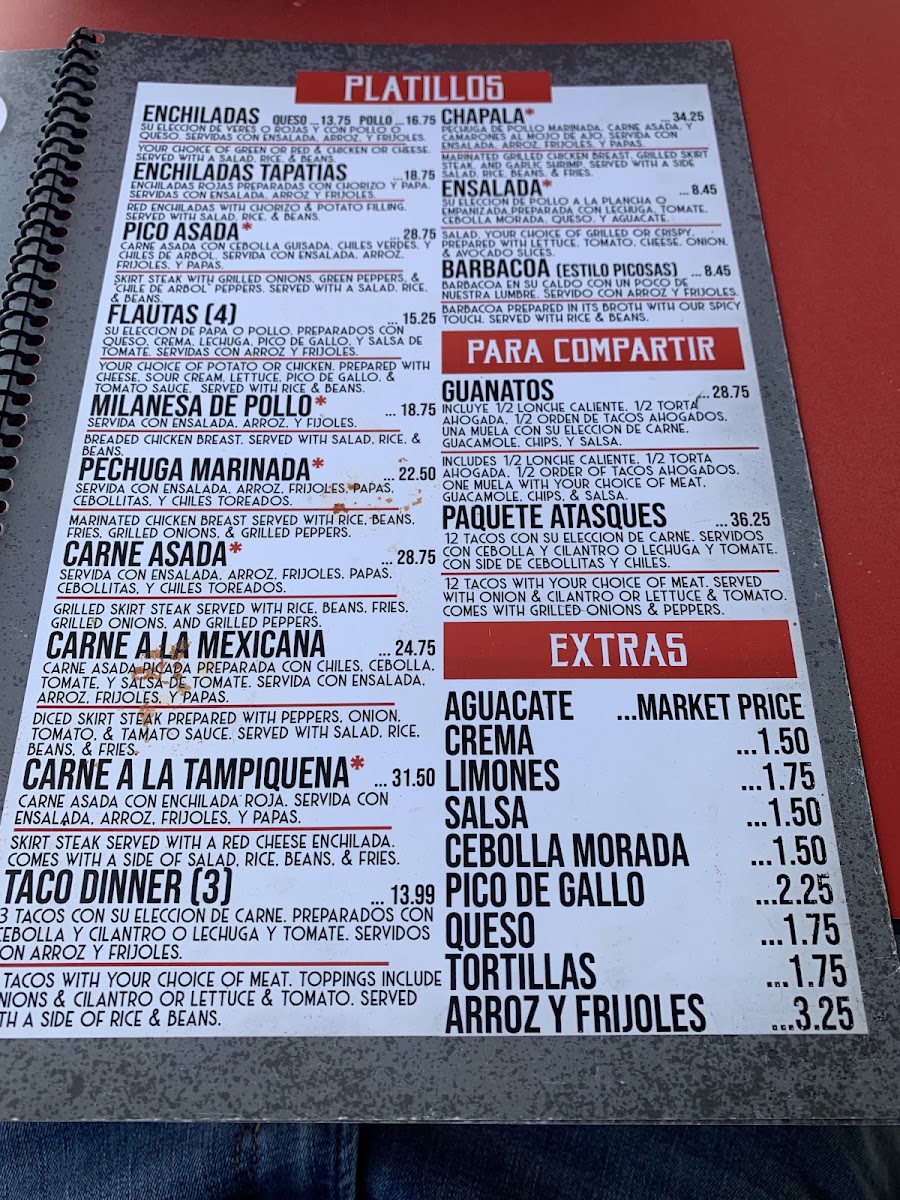 Las Picosas Menu - Image 3