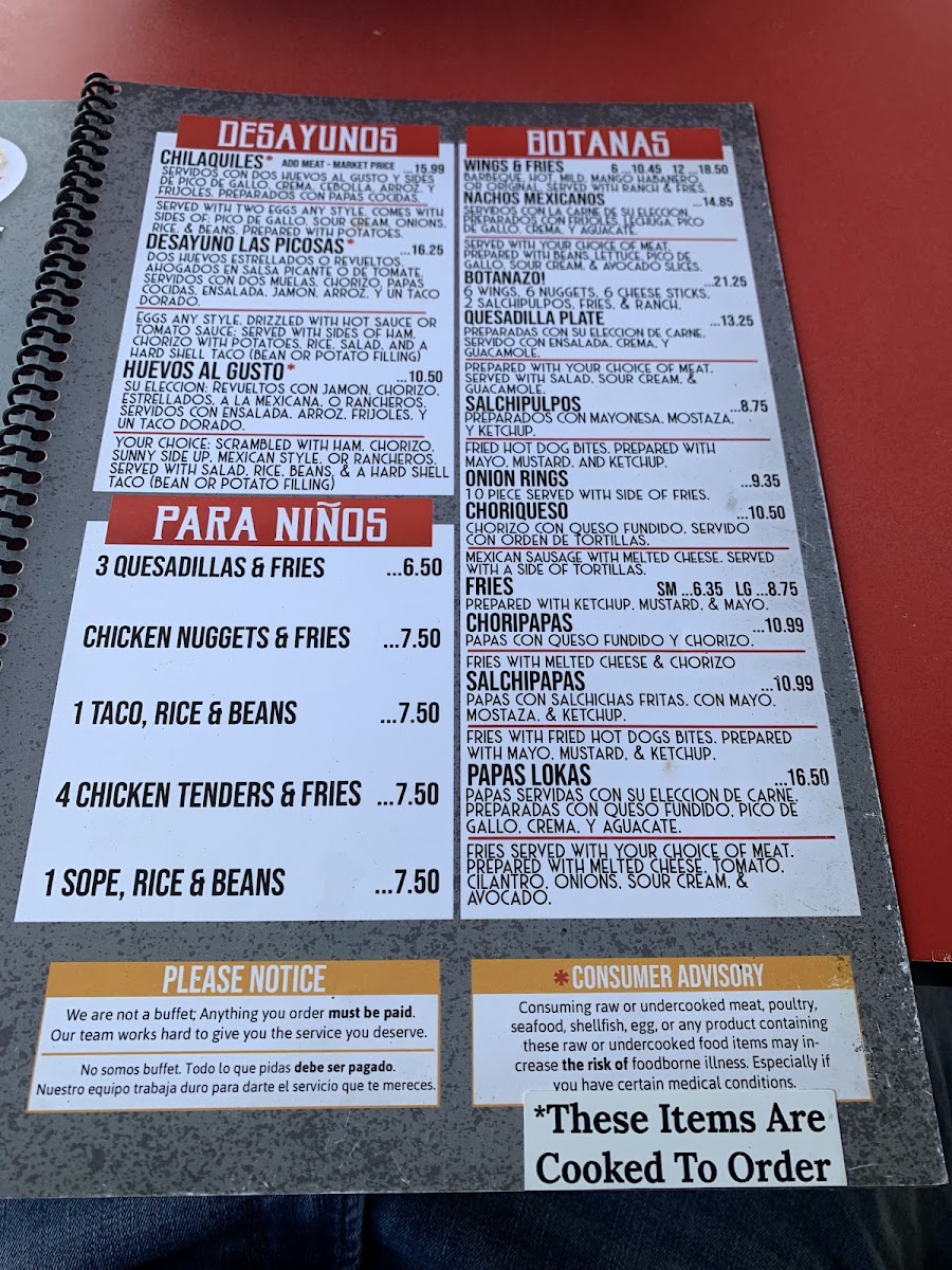 Las Picosas Menu - Image 4