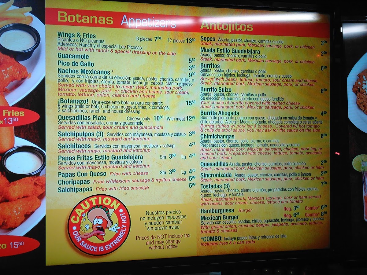 Las Picosas Menu - Image 5